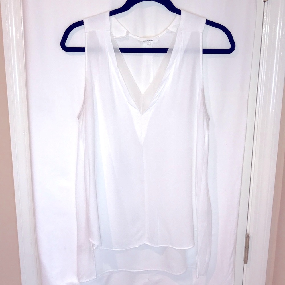 OLIVACEOUS White V-Neck Blouse